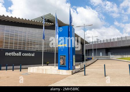 Sportanlage und Veranstaltungsort des Netball Central im Sydney Olympic Park, Greater Western Sydney, NSW, Australien Stockfoto