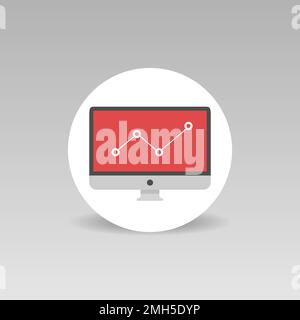 Vektorsymbol für Geschäftsanalysen. Flaches Design. Runde Abbildung Stock Vektor