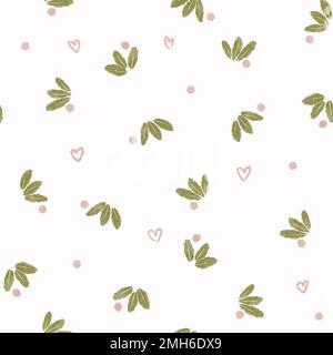 Nahtloses Aquarell-Muster. Grün hinterlässt ein Aquarellmuster Stockfoto