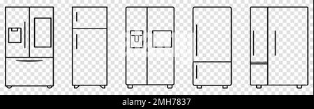 Symbole für Kühlmittelleitungen eingestellt. Kühlschranklagerung, Kühlschranksymbole. Vektordarstellung auf transparentem Hintergrund isoliert Stock Vektor