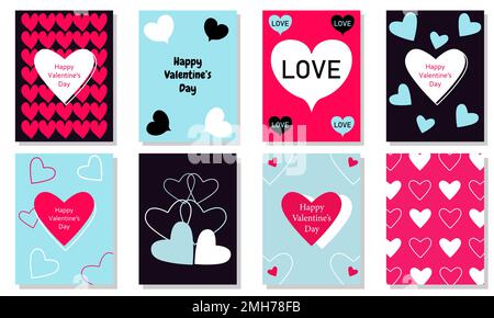 Vertikale Banner zum Valentinstag. Typografie-Poster, Karte, Etikett, Bannerdesign Stock Vektor