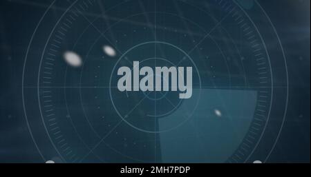 Bild von Diagrammen und Datenverarbeitung im globalen und marineblauen Hintergrund Stockfoto