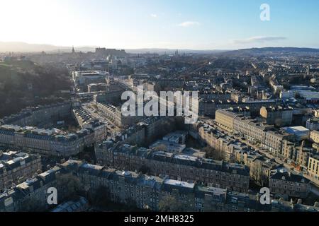 Draufsicht über Edinburgh in Richtung Südwesten vom Leith Walk Stockfoto