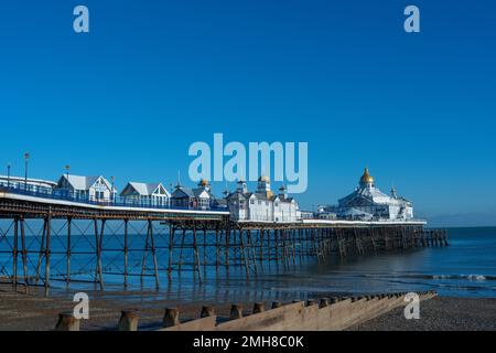 Eastbourne Pier, an der Südküste der Grafschaft East Sussex, in England, Großbritannien. Stockfoto