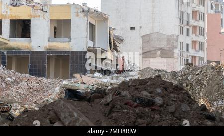 Kentsel Donusum auf Türkisch. Urbandumwandlung in Golcuk Kocaeli Türkei. Mit selektivem Fokus. Stockfoto