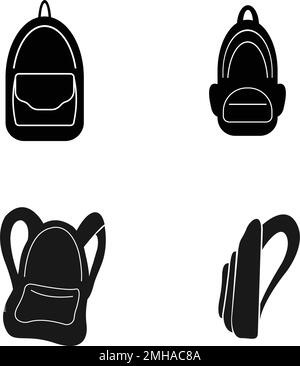 Schultasche mit Logo und Illustration Stock Vektor
