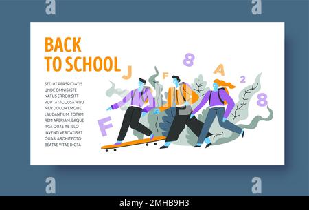 Webseitenvorlage für Fernunterricht und Online-Bildung Stock Vektor