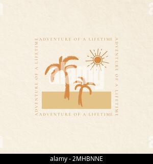 Ästhetische Urlaub Thema Abzeichen Vektor mit Reise Zitat Illustration Stock Vektor