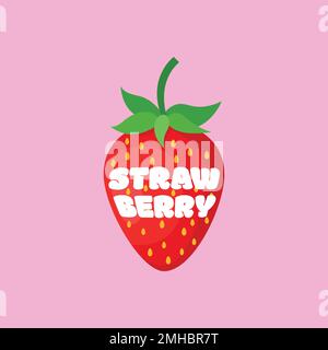 Frische Erdbeeren für Emblem. Organisches Antioxidans Erdbeere. Vektordarstellung Stock Vektor