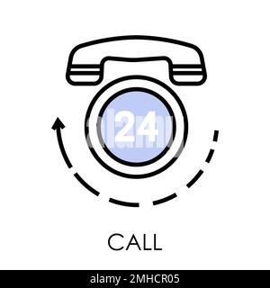 Callcenter, Symbol für isoliertes Telefon, Support oder Feedback Stock Vektor