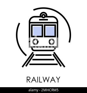 Eisenbahn- und Transportsysteme isolierte Ikone, Logistik und Versand Stock Vektor