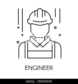 Isoliertes Umrisssymbol für Techniker oder technischen Service, technischer Support Stock Vektor