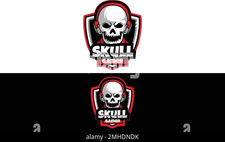 Skull Gaming Logo Illustration Vector Stock Vektor