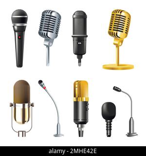 Musikstudio oder Mikrofone, isoliertes Tongerät Stock Vektor