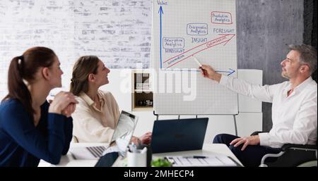 Person Mit Behinderung Bei Der Präsentation Im Bildungsmeeting Stockfoto
