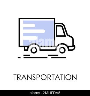 LKW mit Post und Paketen, isoliertes Transport- und Zustelldienst-Symbol Stock Vektor