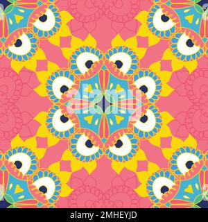 Indisches Mandala Rangoli Muster Vektor Hintergrund Stock Vektor