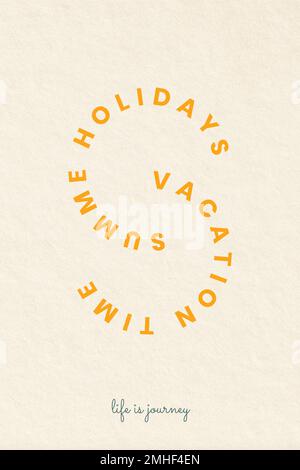 Ästhetische Urlaub Thema Abzeichen Vektor mit Sommerurlaub Typografie Illustration Stock Vektor