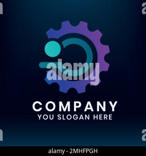 Gradient Engine editierbarer Slogan Vektor-Symbol-Design Stock Vektor