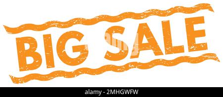 TEXT FÜR GROSSVERKAUF auf orangefarbenem Stempelschild. Stockfoto