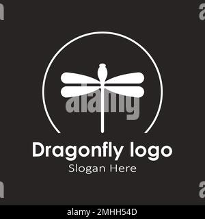 dragonfly-Logo-Vektor, Vorlagendesign für Illustrationen Stock Vektor