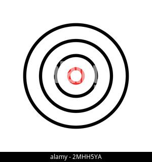 Zielsymbol isoliert auf weißem Hintergrund. Flaches Design. Symbol für Website und App-ui. Vektordarstellung. Stock Vektor