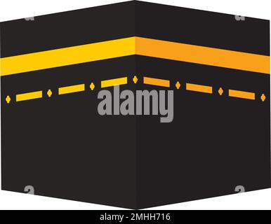 kaaba-Vektorsymbol. Das Mekka der Gottesdienste für Muslime, Logo-Design-Illustration Stock Vektor