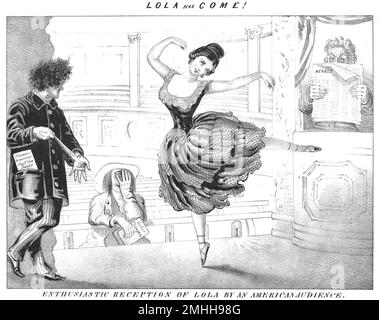 Lola ist gekommen! - Enthusiastischer Empfang von Lola durch ein amerikanisches Publikum - 1852 Stockfoto