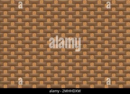 3D-Wanddesign mit Ziegelmuster, neues Konzept, Vektordarstellung Stock Vektor