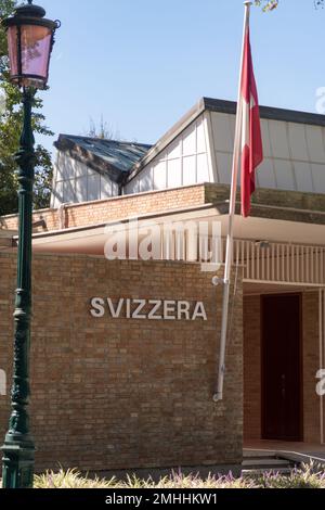 Blick auf den Schweizer Pavillon an der Biennale von Venedig Stockfoto
