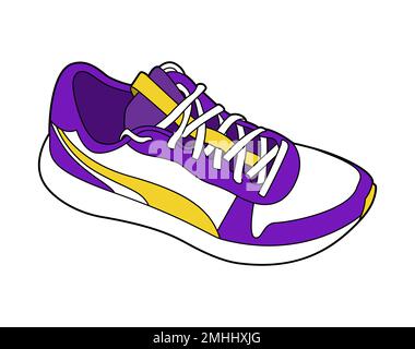 Realistische Farbvektordarstellung des Sneakers auf weißem Hintergrund Stock Vektor