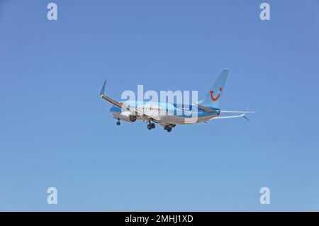 TUI Boeing 767-300 Start am internationalen Flughafen Korfu Stockfoto