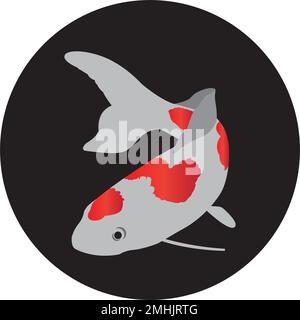 Logo-Design mit Koi-Fischvektorsymbol Stock Vektor