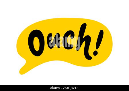 AUTSCH, Sprechblase. Autotext. Doodle Phrase. Handgezeichnetes Zitat. Vektordarstellung Stock Vektor