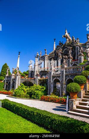 Barockgarten im italienischen Stil auf der Isola Bella, auf den Inseln der Insel borromee im Lago Maggiore, Italien Stockfoto