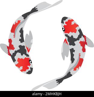 Logo-Design mit Koi-Fischvektorsymbol Stock Vektor