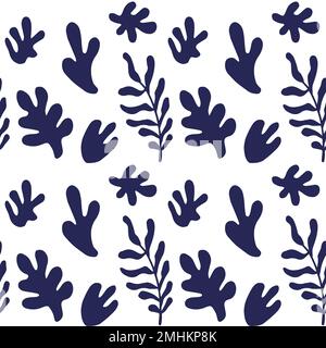 Handgezeichnete minimal abstrakte organische Formen Muster matisse-Stil. Collage-Motiv. Stock Vektor