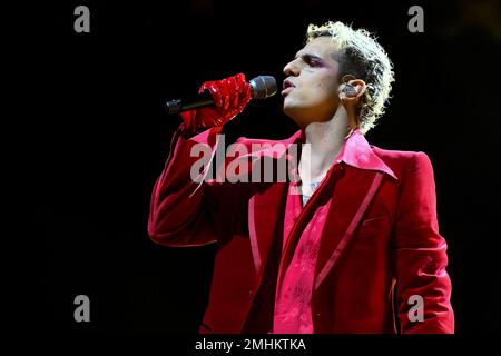 Rom, Italien. 26. Januar 2023. Achille Lauro bei The Unplugged Live in Theatern am 26. Januar 2023 im Auditorium Parco della Musica in Rom, Italien. Kredit: Unabhängige Fotoagentur/Alamy Live News Stockfoto