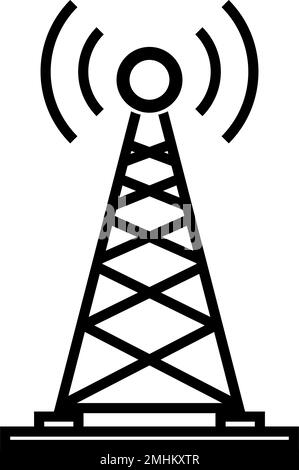 Einfacher Sender. Kommunikationsturm. Bearbeitbarer Vektor. Stock Vektor