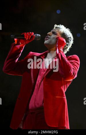 Rom, Italien. 26. Januar 2023. Achille Lauro bei The Unplugged Live in Theatern am 26. Januar 2023 im Auditorium Parco della Musica in Rom, Italien. Kredit: Unabhängige Fotoagentur/Alamy Live News Stockfoto