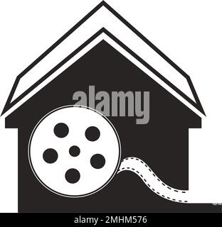 Logo des Produktionsbetriebs oder der Filmindustrie. Konstruktionsvorlage für vektordarstellung. Stock Vektor