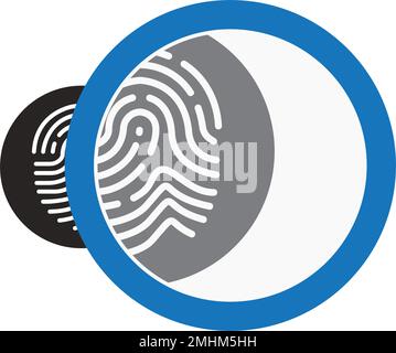 Logo der Fingerabdrucksonde. vektordarstellung Symboldesign. Stock Vektor