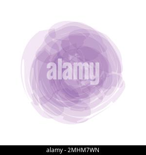 Violett-violett-wasserfarbenes Pinselelement kreisförmiges flüssiges Element für den Hintergrund. Stock Vektor