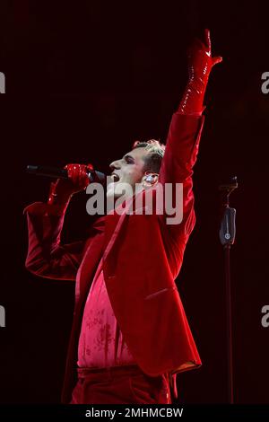 Rom, Italien. 26. Januar 2023. Achille Lauro bei The Unplugged Live in Theatern am 26. Januar 2023 im Auditorium Parco della Musica in Rom, Italien. Kredit: Unabhängige Fotoagentur/Alamy Live News Stockfoto
