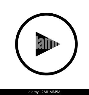 Wiedergabeschaltfläche flaches Vektorsymbol isoliert auf weißem Hintergrund. YouTube-Symbol. Stock Vektor