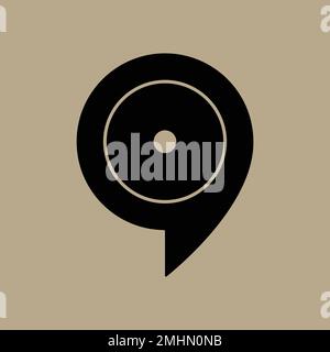 Musiknotensymbol, Musiksymbol flaches Design Vektorgrafik Stock Vektor