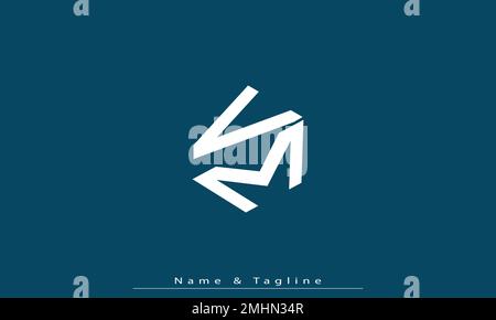 Alphabet Buchstaben Initialen Monogramm Logo VM , MV Stock Vektor