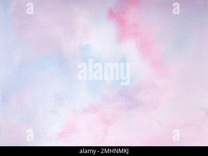 Handbemalter, abstrakter, wasserfarbener, nasser türkisfarbener Hintergrund mit Flecken. Aquarellfärbung. Abstrakte Malerei. Design für Einladung, Grußkarte Stockfoto