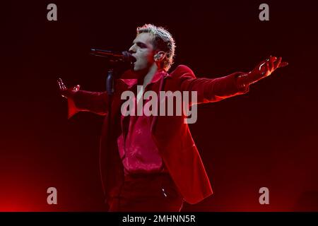 Rom, Italien. 26. Januar 2023. Achille Lauro bei The Unplugged Live in Theatern am 26. Januar 2023 im Auditorium Parco della Musica in Rom, Italien. Kredit: Unabhängige Fotoagentur/Alamy Live News Stockfoto