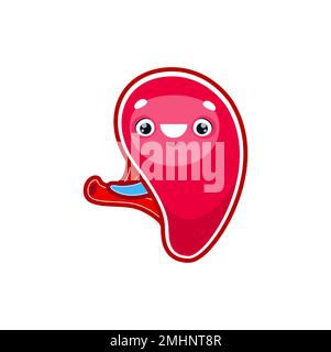 Cartoon Milz menschlicher Körperorgancharakter. Vektor anatomisches Lymphsystem Personage mit Kawaii lächelndem Gesicht, Gesundheitsversorgung, Medizin für Kinder Stock Vektor